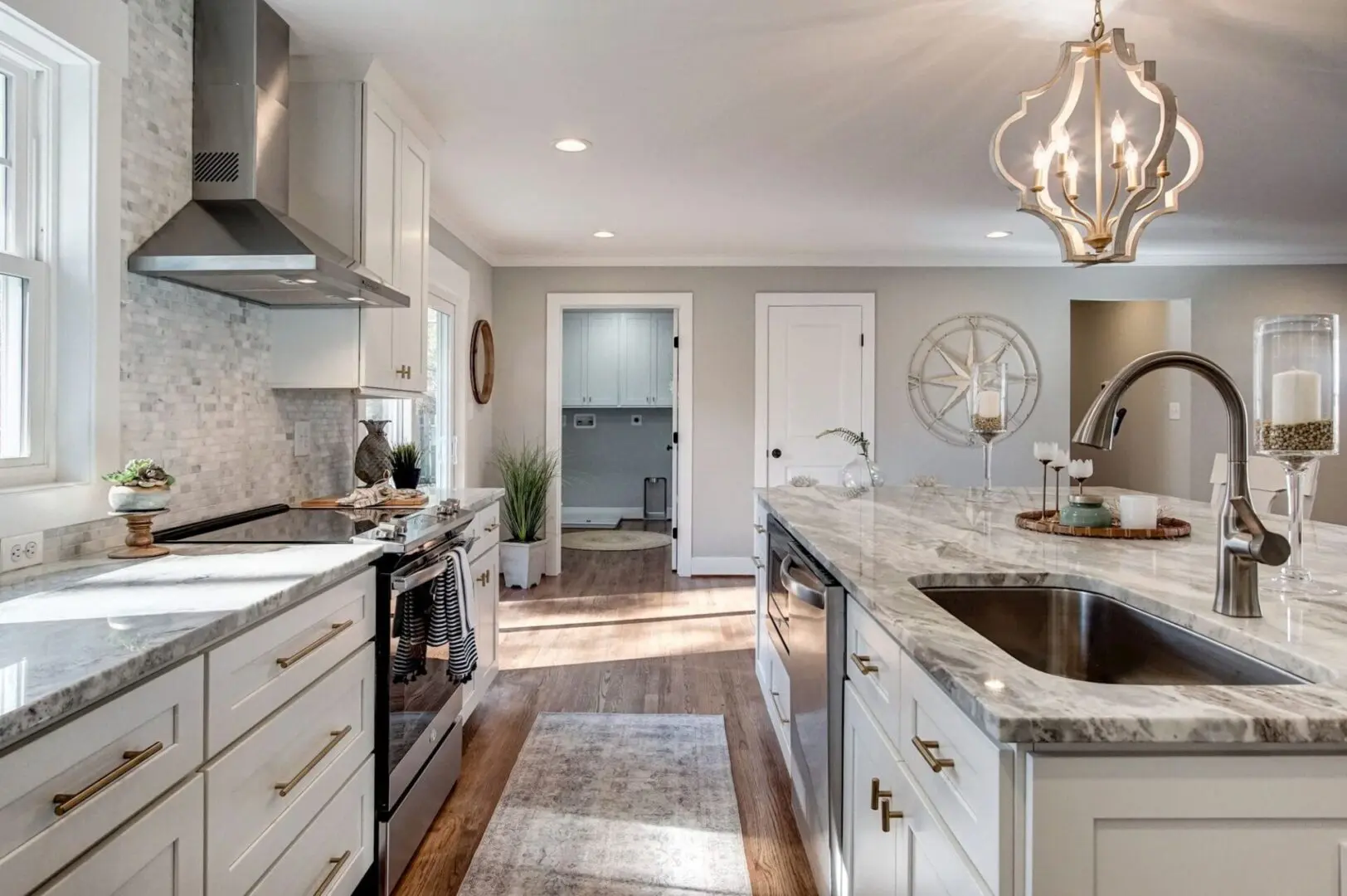 White Marble Kitchen Design