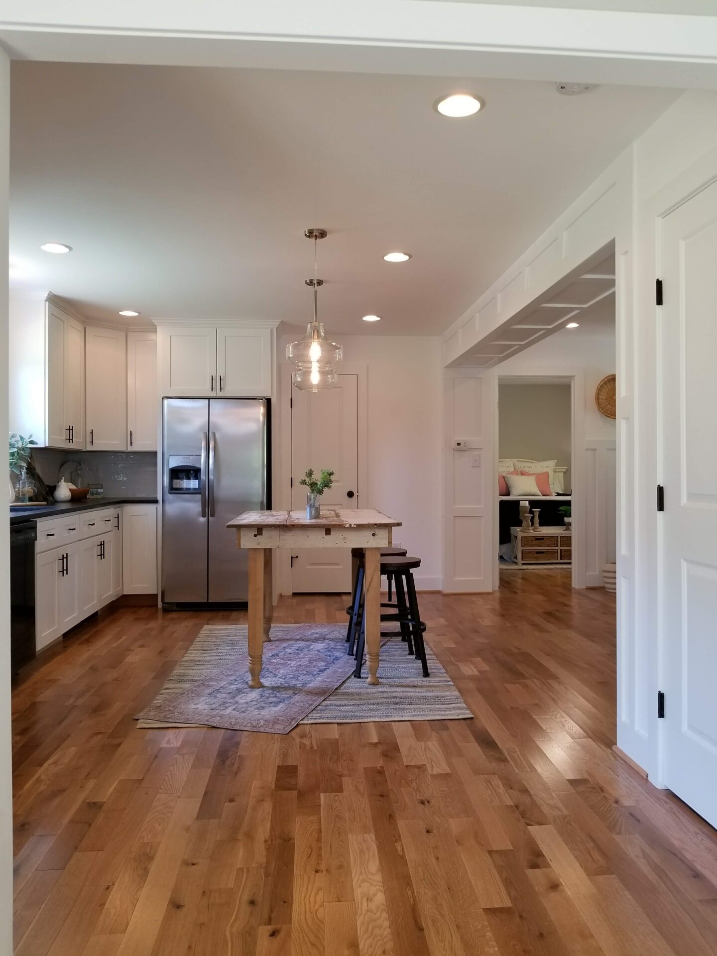 small tables in a living room area