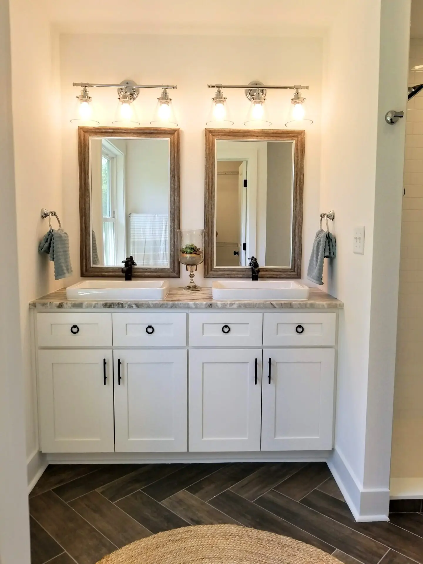 bathroom sink side by side