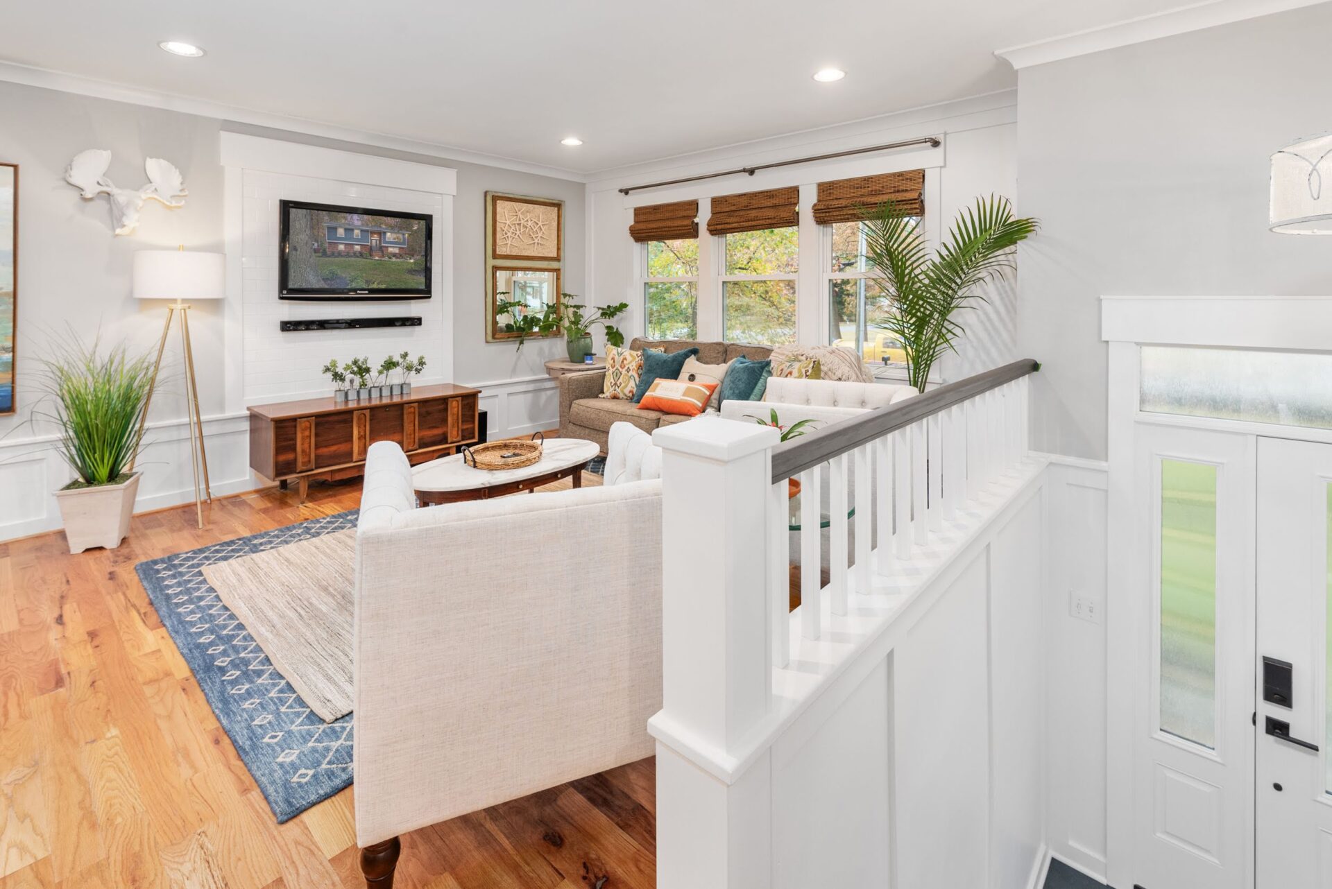 living room and television area