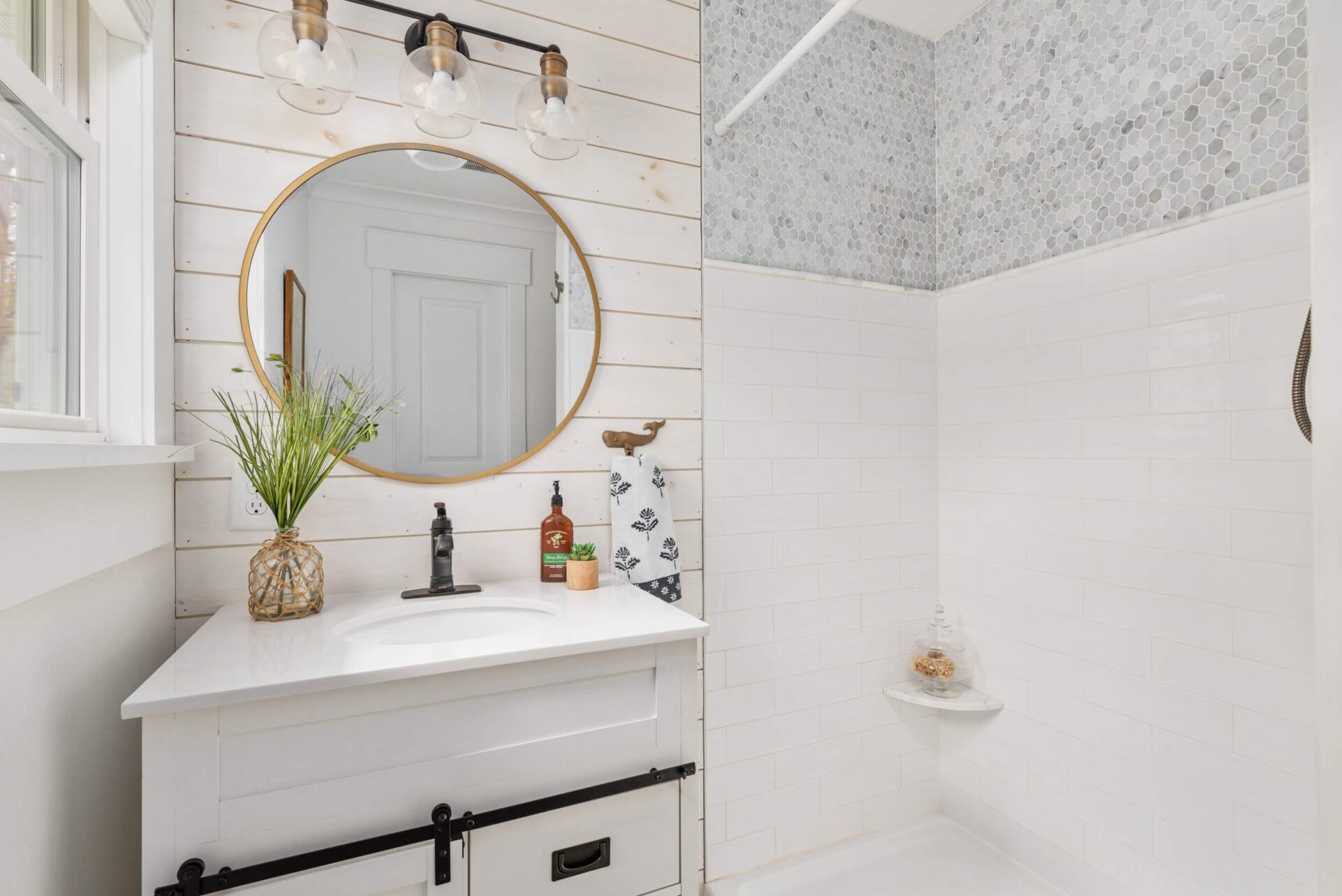 white bathroom with basin